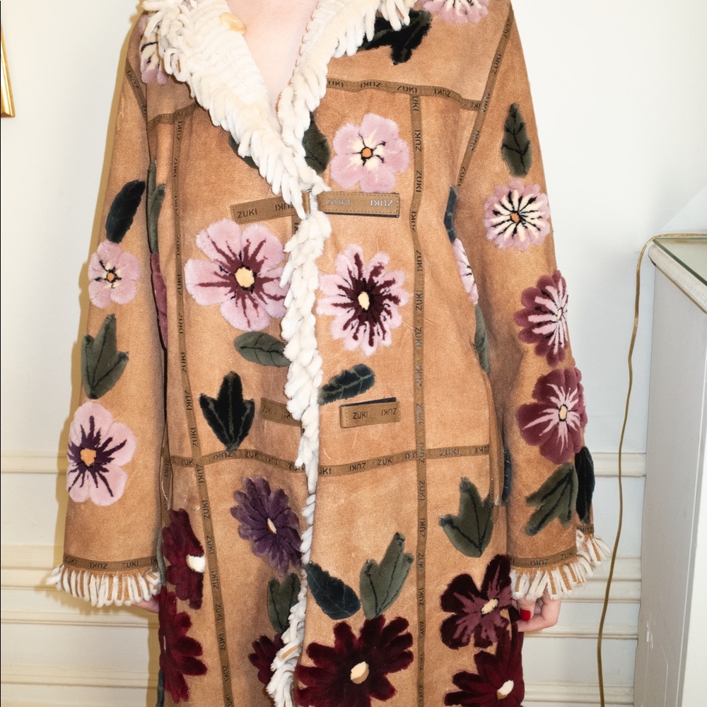 Vintage Reversible Zuki Floral Fur Coat